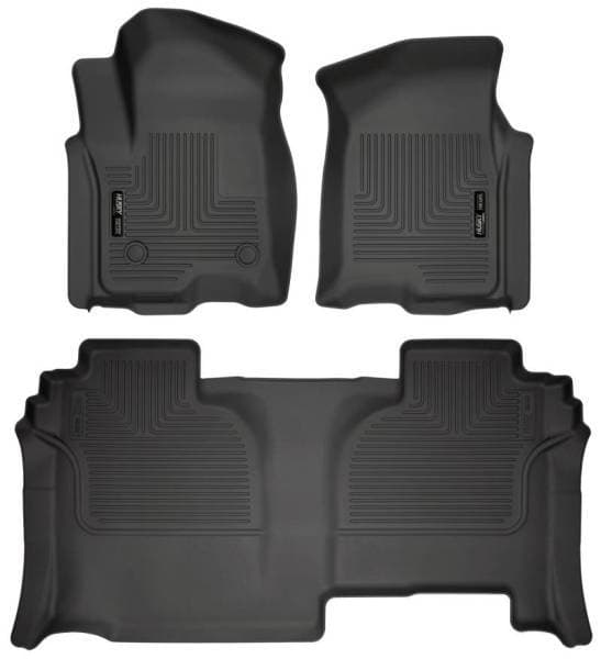 Husky Liners 19-23 GMC Sierra 1500 Double Cab Weatherbeater Black Front & 2nd Seat Floor Liners - 94031