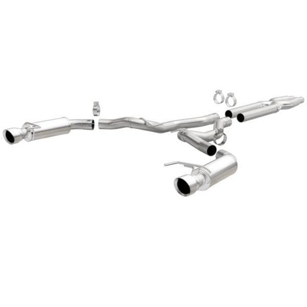 MagnaFlow Cat Back, SS, 3in, Competition, Dual Split Polished 4.5in Tips 2015 Ford Mustang GT V8 5.0 - 19101
