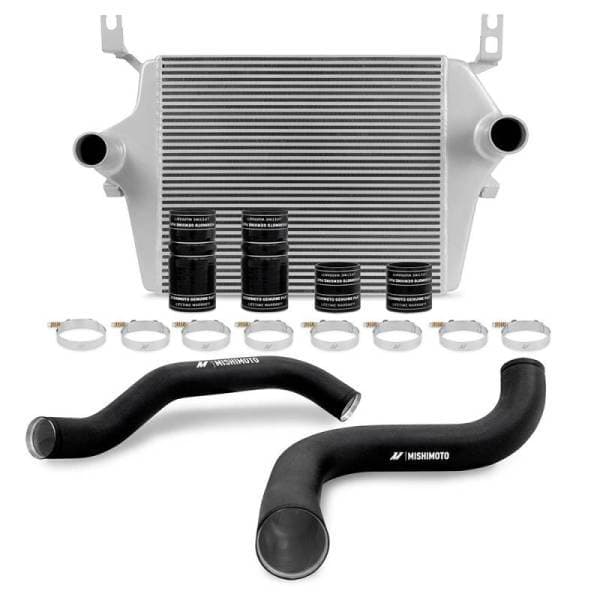 Mishimoto 99-03 Ford 7.3L Powerstroke PSD Silver Intercooler Kit w/ Black Pipes - MMINT-F2D-99KSLBK
