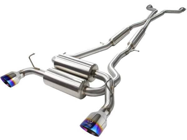 aFe Takeda 2-1/2in 304SS Cat-Back Exhaust Infiniti G37 08-13/Q60 14-15 V6-3.7 w/ Blue Flame Tips - 49-36103-L