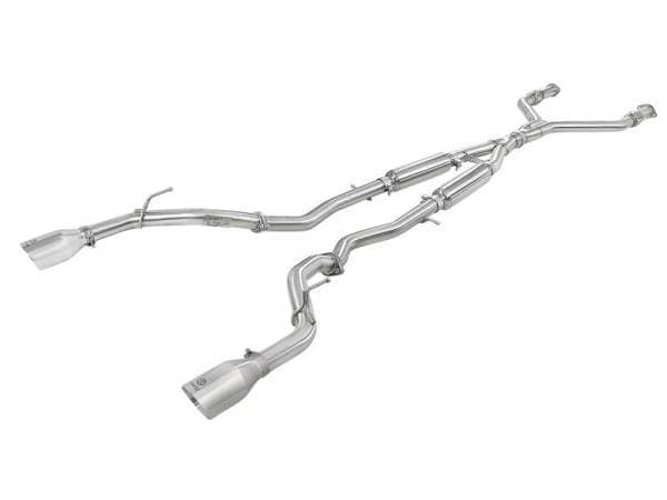 aFe POWER Takeda 2.5in 304 SS CB Exhaust w/ Polished Tips 17-19 Infiniti Q60 V6-3.0L (tt) - 49-36134NM-P