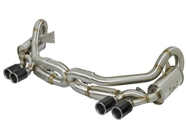 aFe Power Elite SS-304 Carbon Tip Dual Cat Back Exhaust 13-14 Porsche 911 C2S (991) H6-3.8L - 49-36406-C