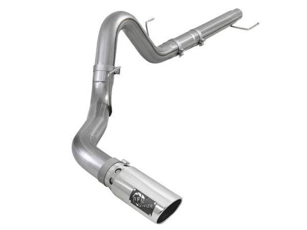 aFe Large Bore-HD 4in 409 SS DPF-Back Exh 18-19 Ford F-150 V6-3.0L (td) w/ Polished Tip - 49-43106-P