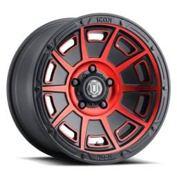 ICON Victory 17x8.5 5x5 -6mm Offset 4.5in BS Satin Black w/Red Tint Wheel - 3017857345SBRT