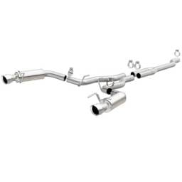 MagnaFlow Cat Back, SS, 2.5in, Competition, Dual Split Polish 4.5in Tips 2015 Ford Mustang Ecoboost - 19191