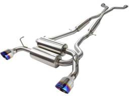 aFe Takeda 2-1/2in 304SS Cat-Back Exhaust Infiniti G37 08-13/Q60 14-15 V6-3.7 w/ Blue Flame Tips - 49-36103-L