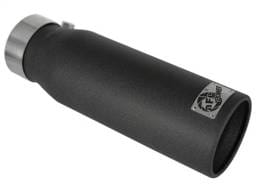 aFe MACHForce XP Exhausts Tips SS-304 EXH Tip 3in x 4Out x 12L Bolt-On (blk) - 49-92043-B