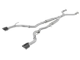 aFe POWER Takeda 2.5in 304 SS CB Exhaust w/ Carbon Fiber Tips 17-19 Infiniti Q60 V6-3.0L (tt) - 49-36134NM-C