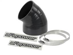 aFe Magnum FORCE CAI Univ. Silicone (4.125in to 3.5in ID / 49 Deg.) Elbow Reducing Coupler - Black - 59-00085