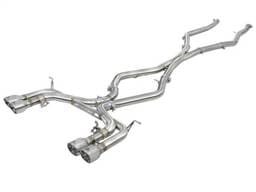 aFe MACH Force-Xp 3.5in. 304 SS C/B Exhaust w/o Muffler 15-18 BMW X5 M V8-4.4L (tt) - Polished Tip - 49-36342-P
